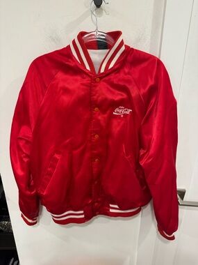 Coca-Cola Red and White Striped Collar Jacket